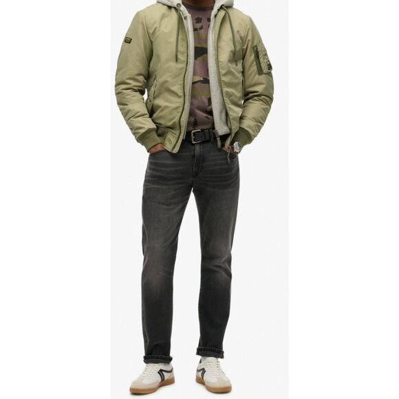 SUPERDRY Military Issue Bomber Rookie Edition Green Zip Pockets Mens Sz L - Picture 1 of 13
